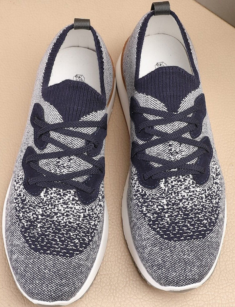 Brunello Cucinelli Gray Knit Sneakers