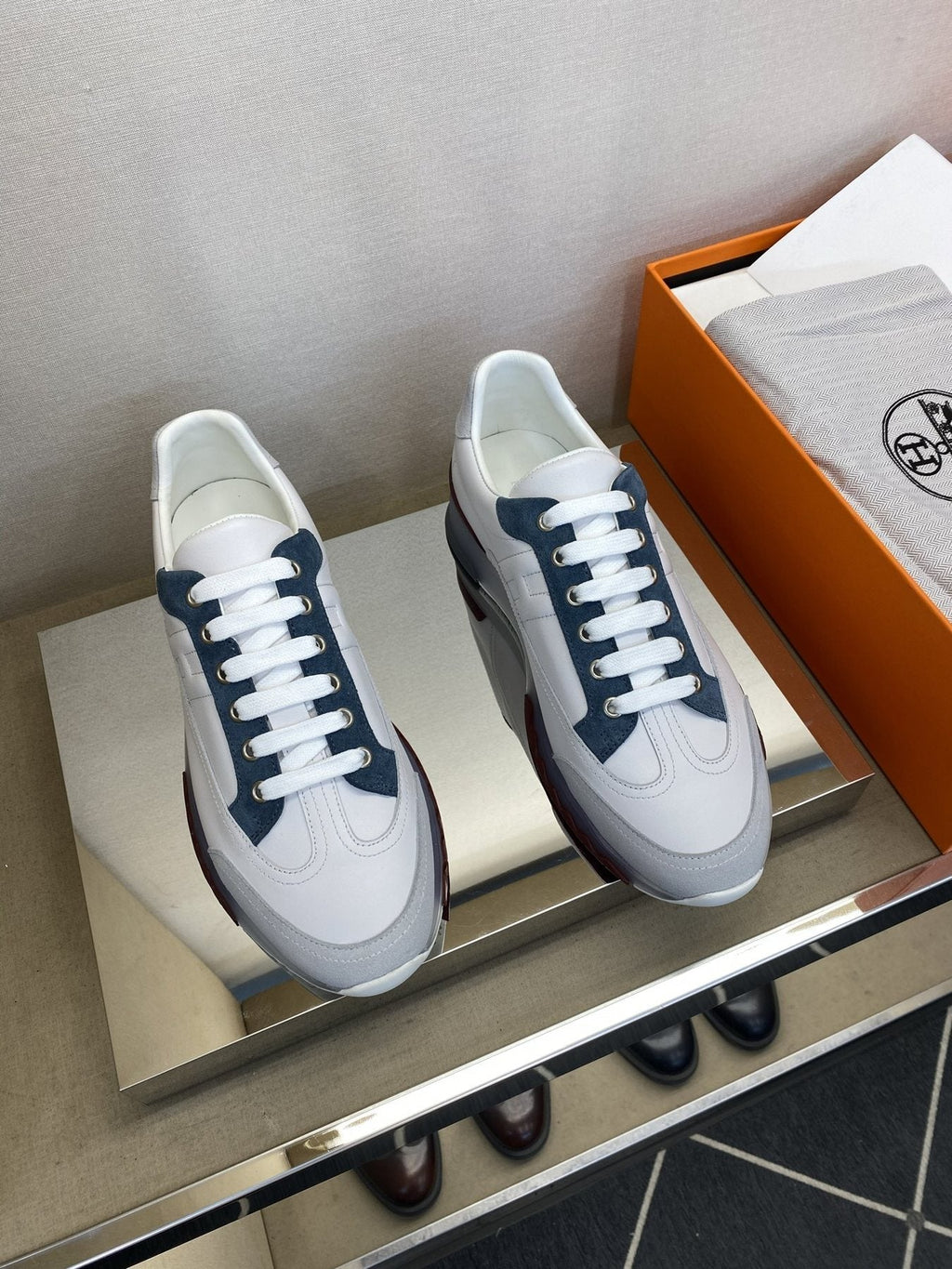 Hermès Men's Low-Top Panel Sneakers
