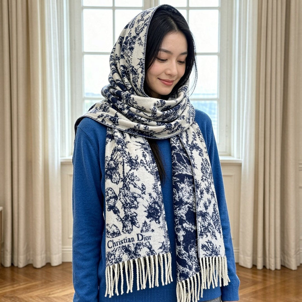 Dior Botanical Fringed Scarf