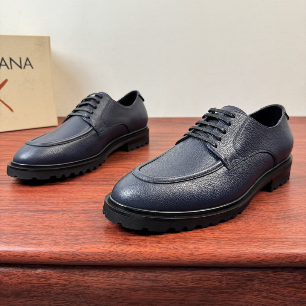 Dolce & Gabbana Men's Grained Leather Derby Shoes
