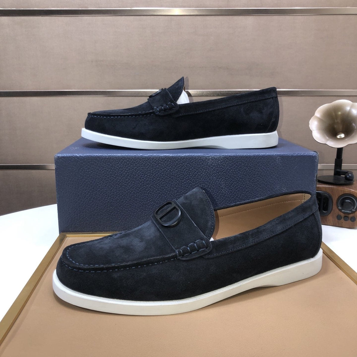 Dior Metal Hardware Slip-On Loafers