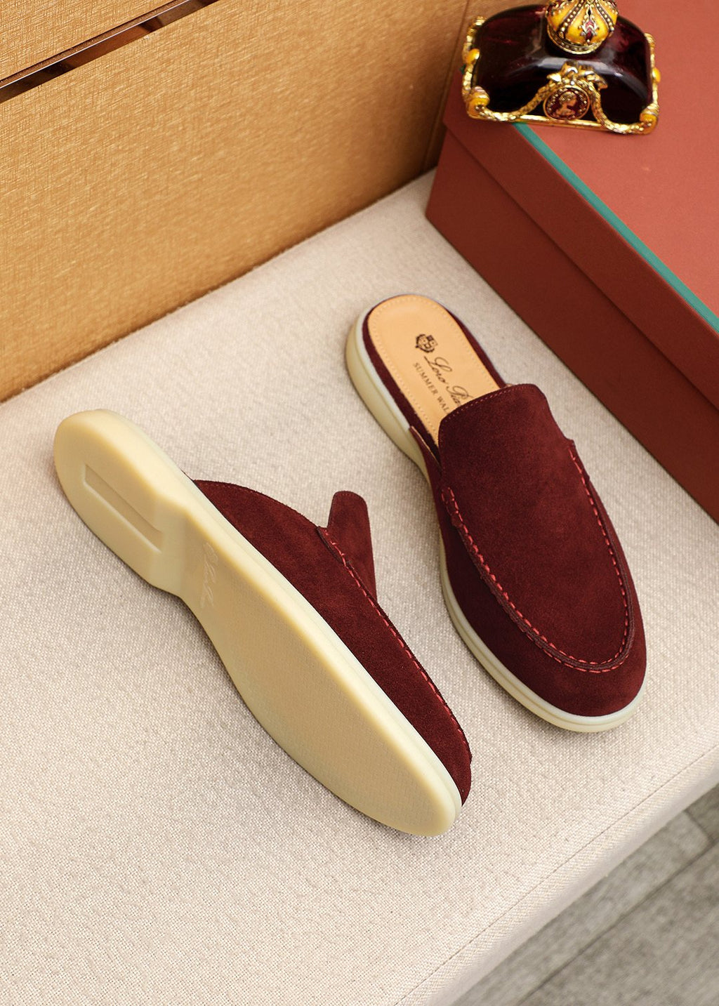 Loro Piana Suede Backless Loafers