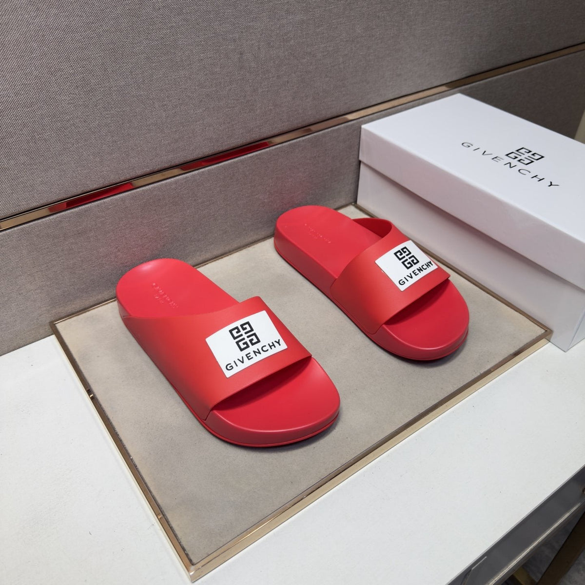 Givenchy Men's Logo Strap Slide Sandals - Open Toe And Slip-On Design