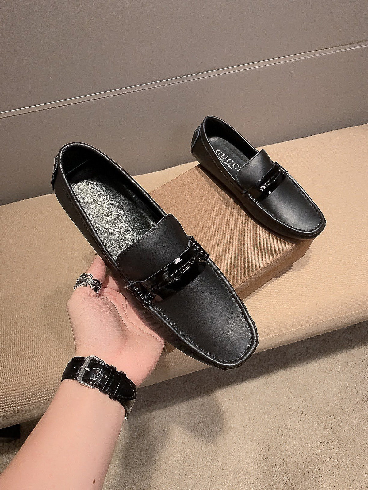 Gucci Black Hardware Loafers