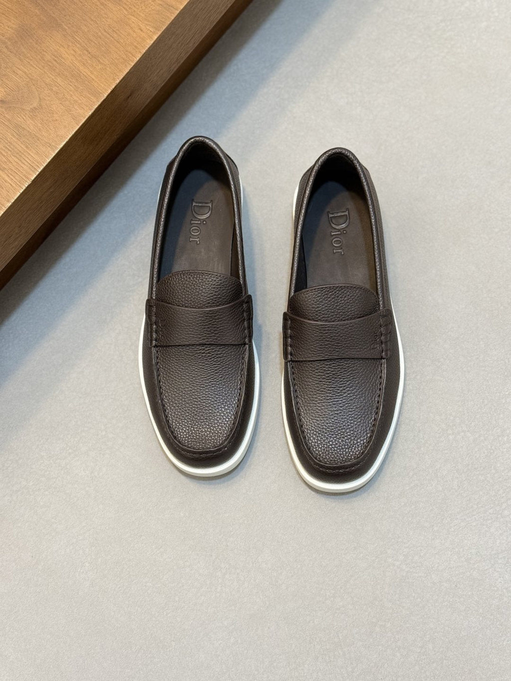 Dior Textured Leather Slip-On Shoes