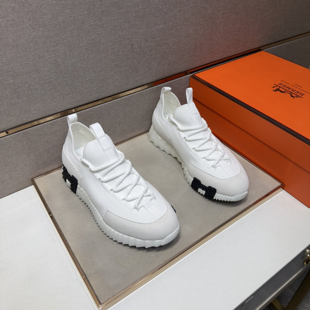 Hermès Men's Color-Block Low-Top Sneakers - Ribbed Outsole