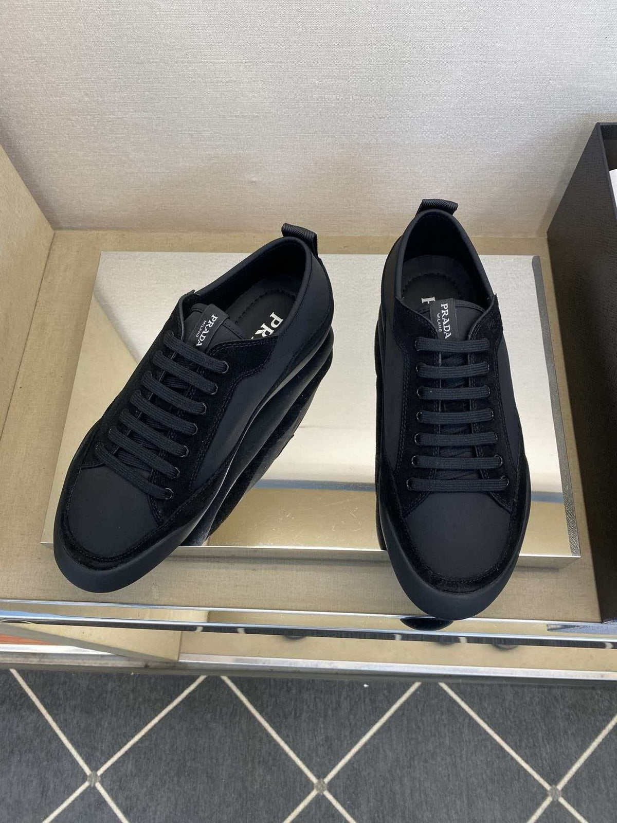 Prada Men's Low-Top Sneakers - Lace-Up Closure