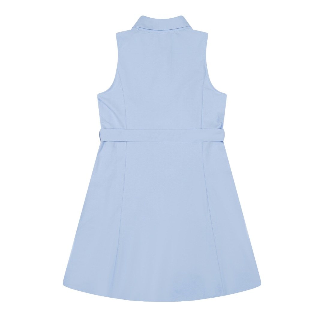 Ralph Lauren Sleeveless Cotton Oxford Shirt Dress with Tie Waist