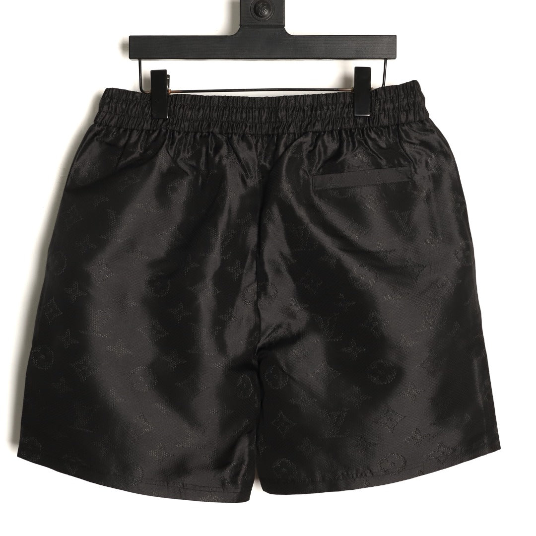 Louis Vuitton Tonal Monogram-Style Drawstring Shorts - Black